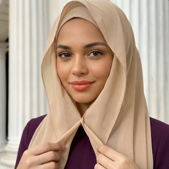 Hijab Chiffon à Boucle Magnétique